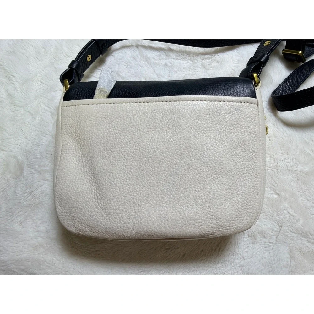 Fossil Preston Crossbody Flap Bag Bone Black Leather ZB5941105